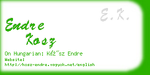 endre kosz business card